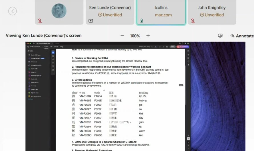 Lee Collins trình bày báo cáo hoạt động của Việt Nam tại cuộc họp IRG#66